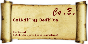 Csikány Beáta névjegykártya