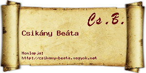 Csikány Beáta névjegykártya
