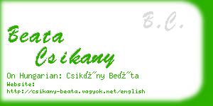 beata csikany business card